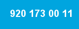 920 173 00 11 920 173 00 11